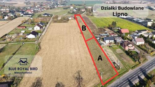Lipno - działka przy trasie 557, idealna pod dom lub biznes 2500m2