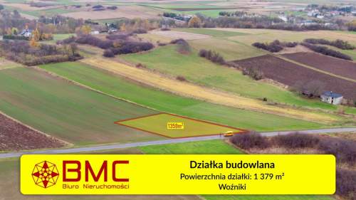 Działka budowlana Woźniki 1379m2