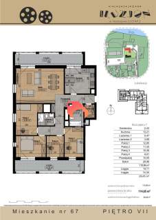 Apartament 115m2, 2 łazienki, ostatnie piętro 