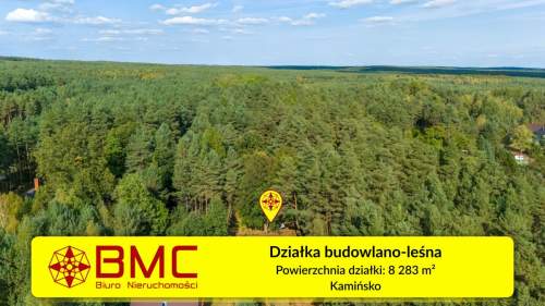 Działka budowlano leśna Kamińsko 8283m2