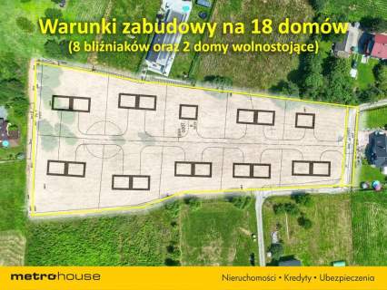 Duża działka inwestycyjna z WZ na 18 domów w B-B