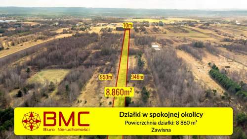 Działki w spokojnej okolicy w miejscowości Zawisna
