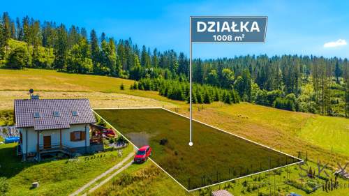 Malownicza działka budowlana 1008m koło Koniakowa