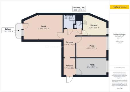 3 pokoje-62,46m2 - Niski Blok - Osiedle Odrodzenia