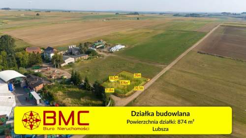 Działka budowlana Lubsza, 874m2