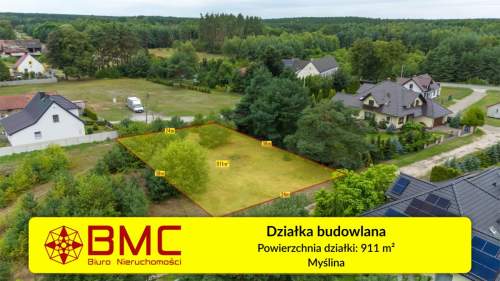 Działka budowlana Myślina 911m2