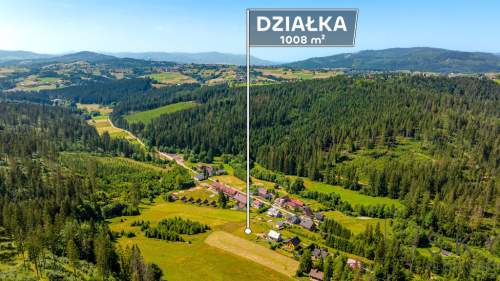 Malownicza działka budowlana 1008m koło Koniakowa