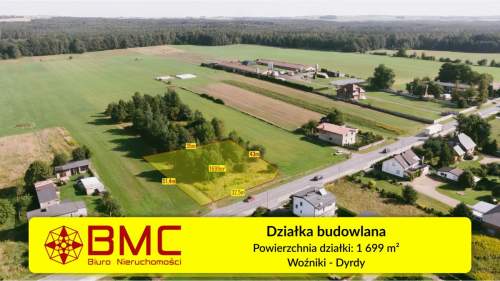 Działka budowlana Woźniki Dyrdy 1699m2