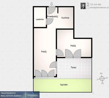 Apartament 2 pokojowy, taras, ogródek