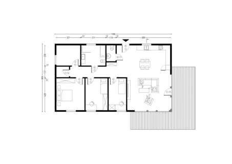 Nowy Dom parterowy 130 m2 szkieletowy w 3mce