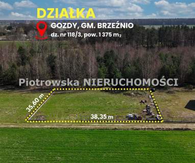Działka budowlana na sprzedaż, 1375 m2, Gozdy