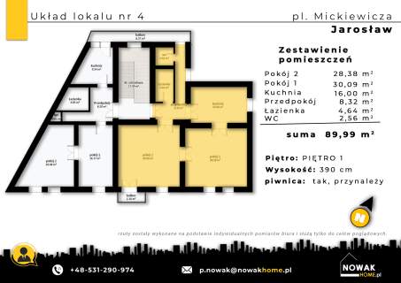 Jarosław, Mickiewicza lokal NR 4 mieszkalny -piętro 1,