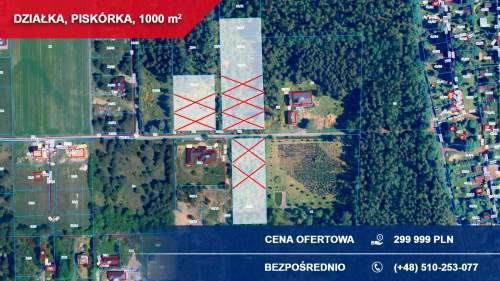 Na sprzedaż działka budowlana 1000 m   Piskórka, gm. Prażmów...