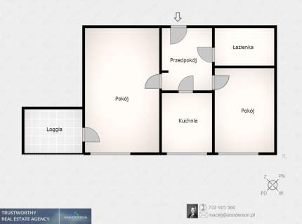 Dwa pokoje 49,3m2, loggia, rejon Krowodrza Górka