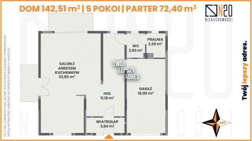 Dom bliźniak 5 pok.z garażem, 5ar działka- Kostrze