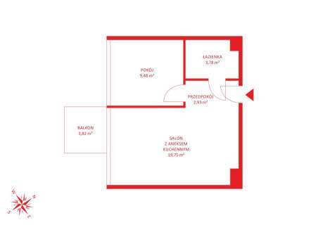  NOWOCZESNE OSIEDLE 35,90 m2 - Z BALKONEM 