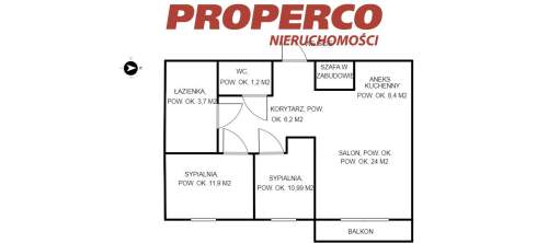 Mieszkanie 3 pok., pow. 72,53 m2, Fosforytowa