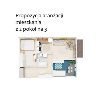 Z 2 pokoi zrób 3 I Sopot I obok Opera Leśna