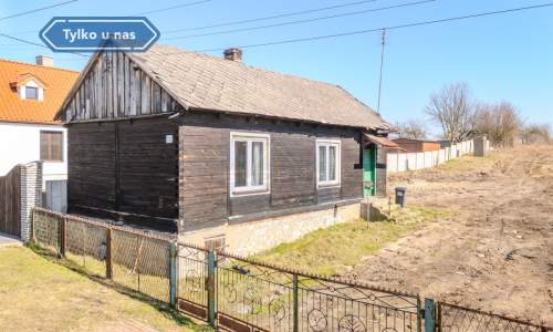 Jaskrów, duża działka z drewnianym domem