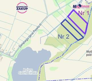 Działka inwestycyjna - tylko 320 m do jeziora 