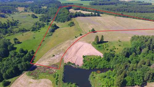 Działka 34.4977ha,m.Bobolice,las,oczko wodne,dr .