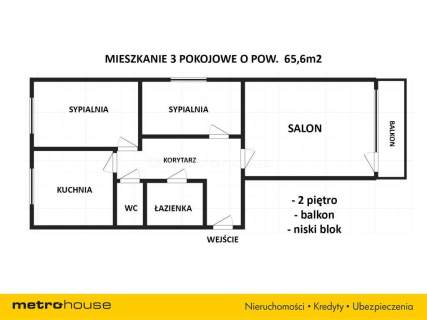 Atrakcyjne mieszkanie 3 pokojowe w niskim bloku.