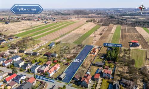 Jaskrów, duża działka z drewnianym domem