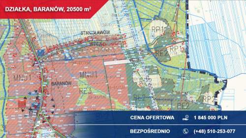 Działki inwestycyjne 2,05 ha   Baranów, pow. grodziski, woj....