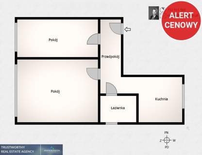 Dwupokojowe mieszkanie 43,10m2, centrum Krakowa