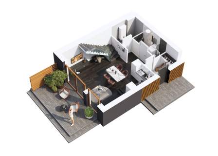 Dwupoziomowy apartament z ogrodem w promocji.