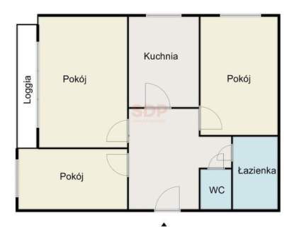 3 pok 60,7 m2 do własnej aranżacji loggia