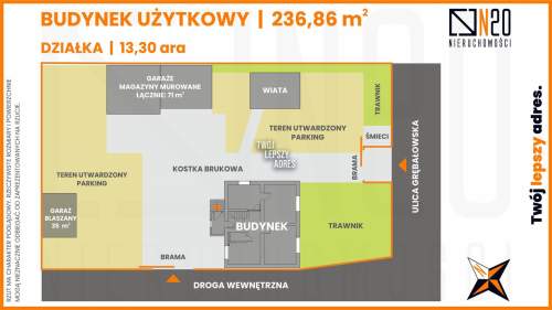 SIEDZIBA FIRMY DZIAŁKA 13 AR BIURA I MAGAZYNY