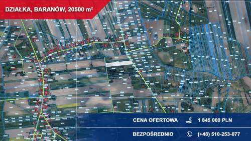Działki inwestycyjne 2,05 ha   Baranów, pow. grodziski, woj....
