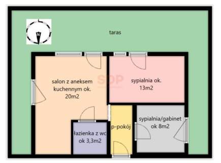 Taras ok 50m2. Południowa wystawa