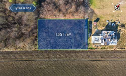 Działka pod zabudowę jednorodzinną Północ 1551m2