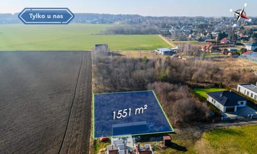 Działka pod zabudowę jednorodzinną Północ 1551m2