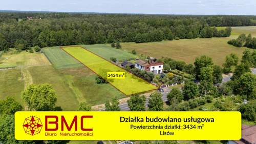 Działka budowlano usługowa Lisów 3434m2