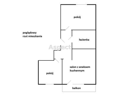 Mieszkanie Przybyszówka 56,6 m - 3 pokoje