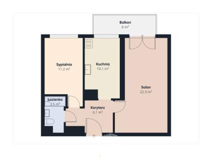 2 pokoje balkon Krzyki Przyjaźni