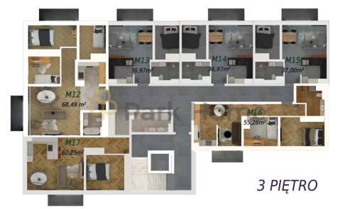 Przestronne dwupokojowe mieszkanie 62m2 balkon