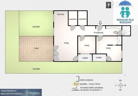 Mieszkanie 119m2,taras ogródek 130m2,Prądnik Biały