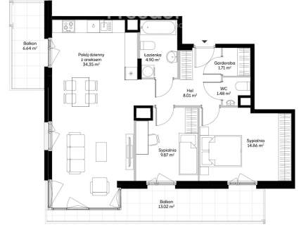 PRESTIŻOWE FUNKCJONALNE M3 BALKON