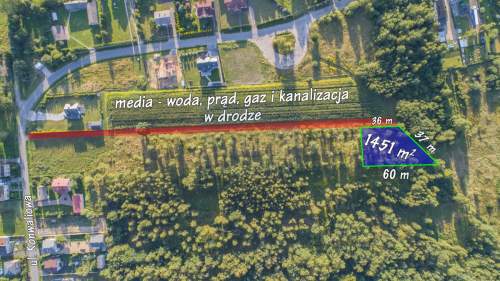 Działka budowlana na sprzedaż, 1451 m2, Poczesna