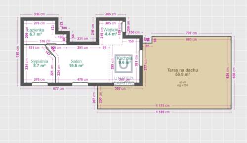 60 m2 Taras Parking Ciche 2 Pokoje