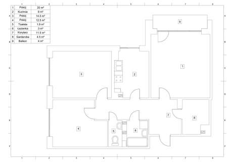 Trzy Pokoje, Garderoba 77m2, Piwnic 8m2