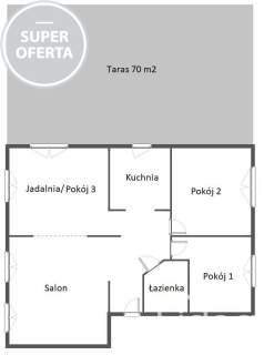 Bezrzecze, 3/4 pokoje, 70m2 70m2,duży taras, garaż