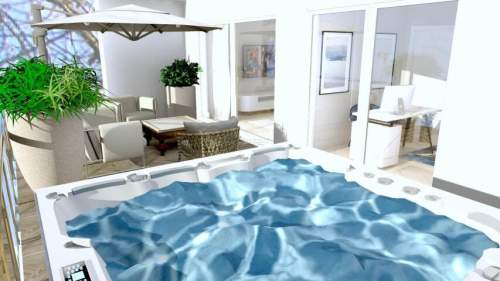 Trzypokojowy apartament z jakuzzi 120 m od plaży