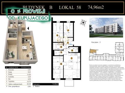 Luksusowe mieszkanie Podjasnogórska 74,96m2 balkon