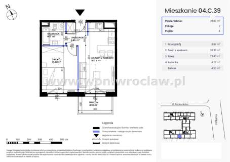 Dwa pokoje 40mkw dla inwestora w centrum