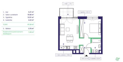 NOWE M2 PRZESTRONNE JASNE BALKON
